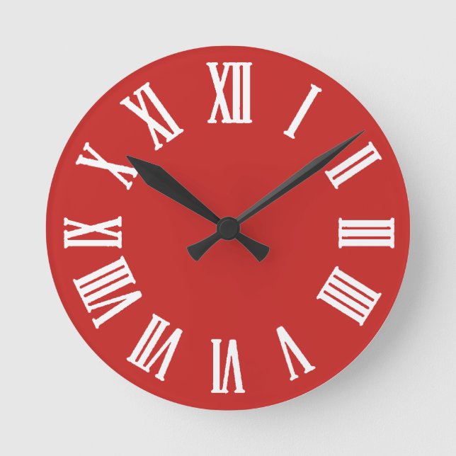 Horloge Ronde Numéros de rouge blanc noir minimum (Recto)