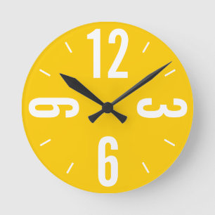 Horloge Ronde Numéros modernes et blancs