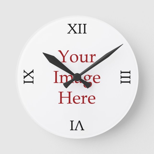 Horloge Ronde Numéros romains Créez votre propre (Recto)