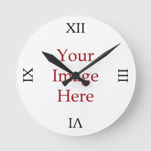 Horloge Ronde Numéros romains Créez votre propre