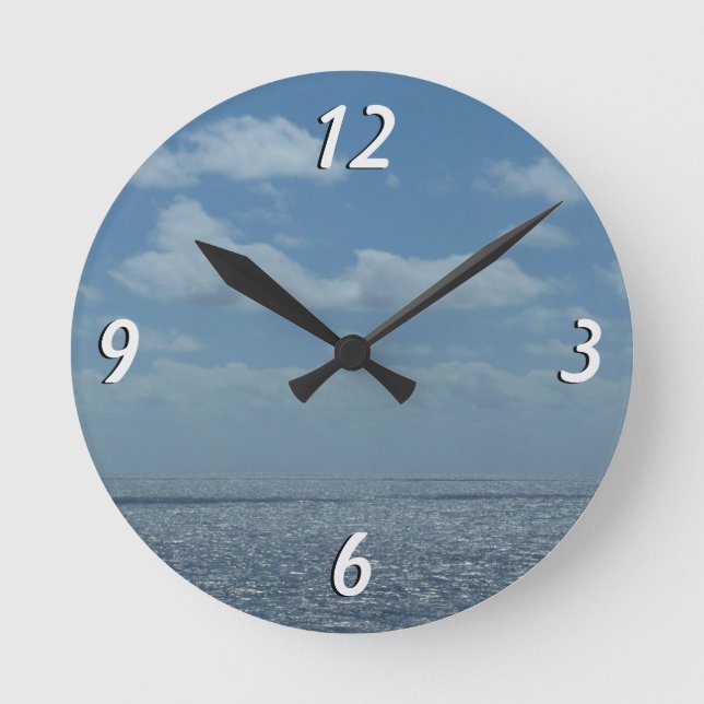 Horloge Ronde Océan bleu de la mer des Caraïbes (Recto)