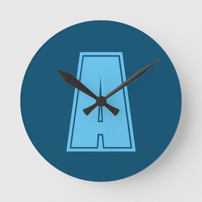 Horloge Ronde Océan & Ciel Bleu Premier Monogramme Calligraphie  (Recto)