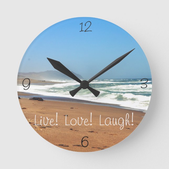 Horloge Ronde océan vivre l'amour rire (Recto)