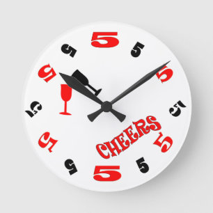 Horloge Ronde O'Clock Cheers Wall Clock