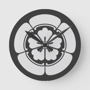 Horloge Ronde Oda Mokkou   KAMON [ Crête de famille japonaise ]