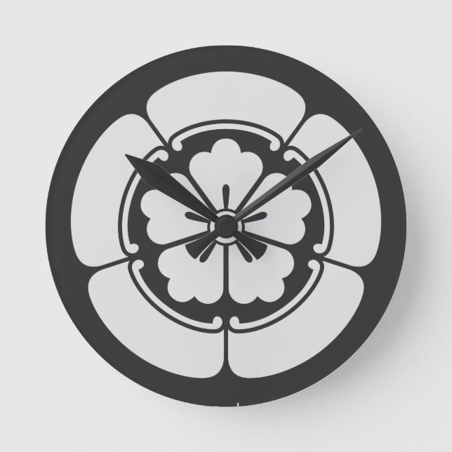 Horloge Ronde Oda Mokkou | KAMON [ Crête de famille japonaise ] (Recto)