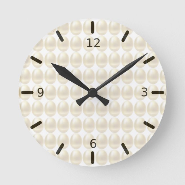 Horloge Ronde OEufs dorés modernes en ivoire 24h/24 (Recto)