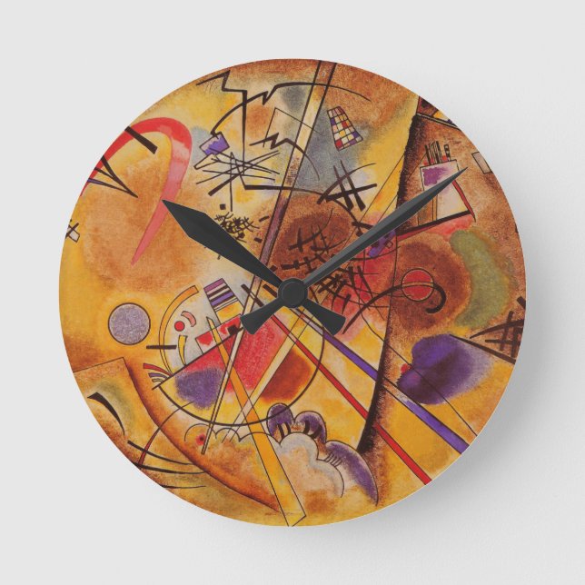 Horloge Ronde Oeuvre Abstraite de Kandinsky (Recto)