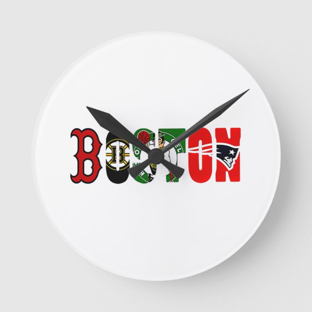 Horloge Ronde Official Boston Sport Teams T-Shirt (Recto)