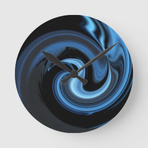 Horloge Ronde Oiseau bleu Abstrait *personnalisez*