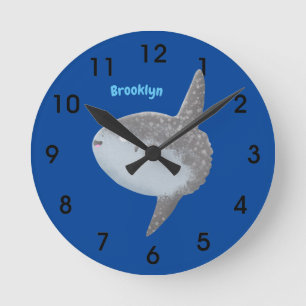 Horloge Ronde Oiseau de mer mola mola mignonne caricature