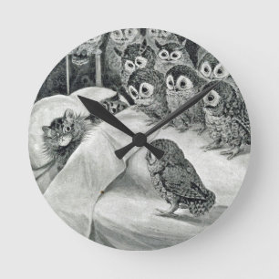Horloge Ronde Oiseau de nuit de Louis Wain Cat