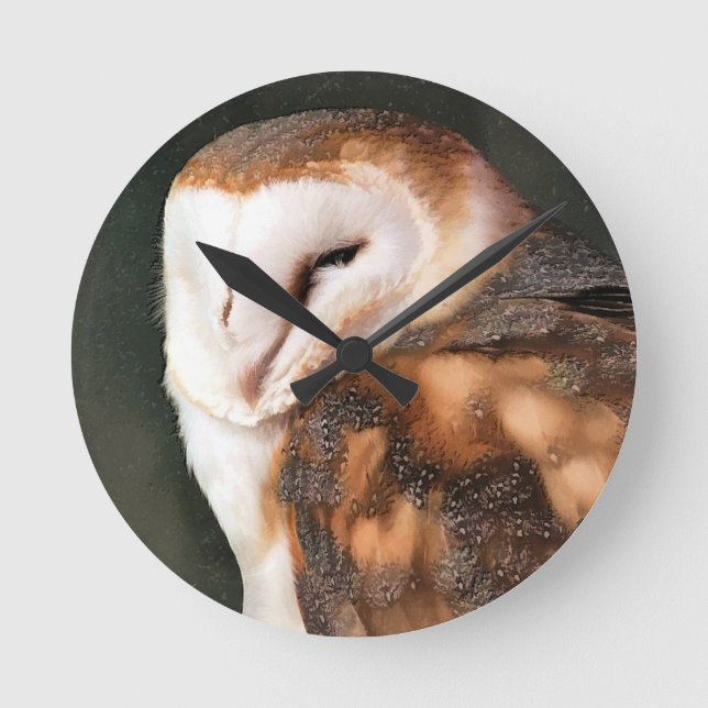 HORLOGE RONDE OISEAU DE PREY OWL (Recto)