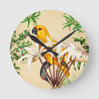 HORLOGE RONDE OISEAU TROPICALE DE PARROT 9