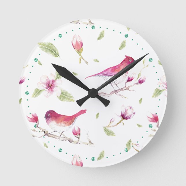 Horloge Ronde Oiseaux et fleurs (Recto)