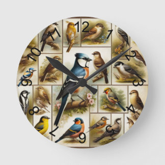 Horloge Ronde Oiseaux primitifs