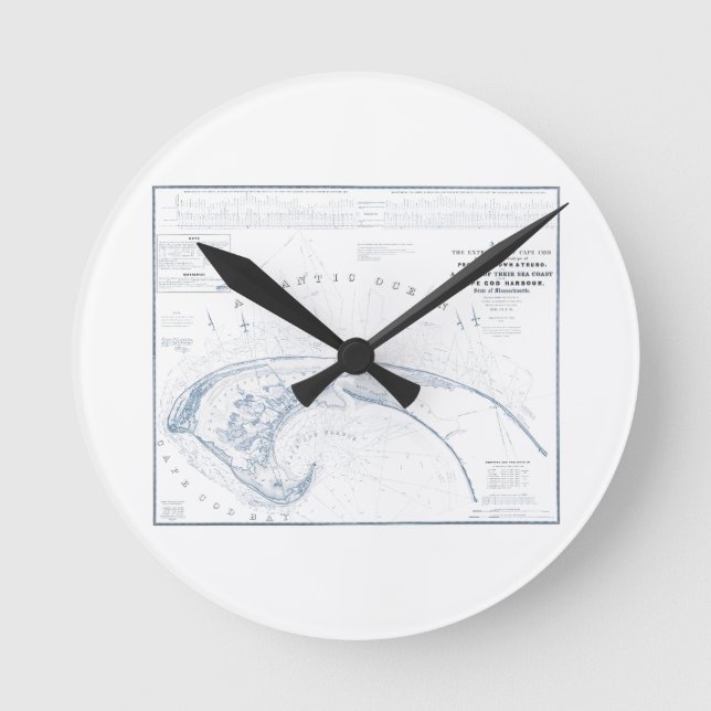 Horloge Ronde Old Provincetown Cap Cod Map (Recto)