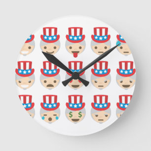 Horloge Ronde oncle sam emoji
