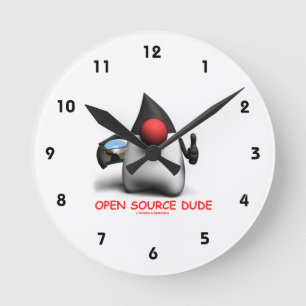 Horloge Ronde Open Source Dude (Software Developer Duke)