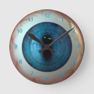 Horloge Ronde Optométriste Eye Doctor Weird Fun Blue Eye Clock