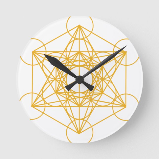 Horloge Ronde Or de cube en Metatron (Recto)