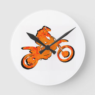 HORLOGE RONDE ORANGE CHAUD DE MX