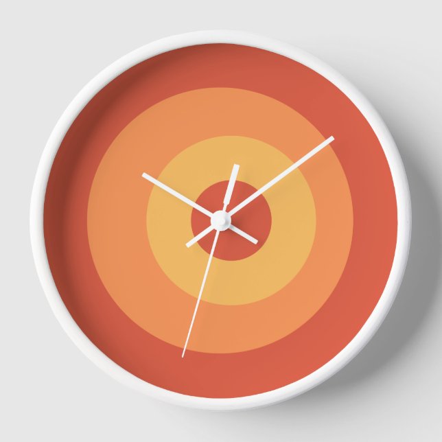 Horloge ronde orange jaune coloré (Recto)
