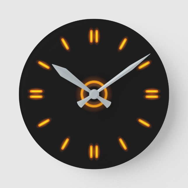 Horloge Ronde Orange Neon (Recto)