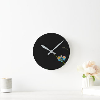 Horloge Ronde Orange Orchid Wall Clock