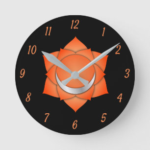 Horloge Ronde Orange Sacral Chakra Chi Zen