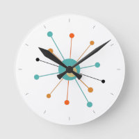 Orange Turquoise L'Âge Atomique Commencé Mi-Siècle