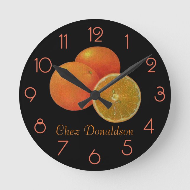 Horloge Ronde Oranges huile de vie sur toile Peinture personnali (Recto)