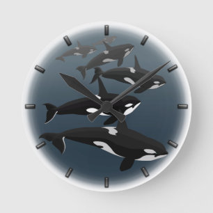 Horloge Ronde Orca Whale Clock Killer Whale Decor Whale