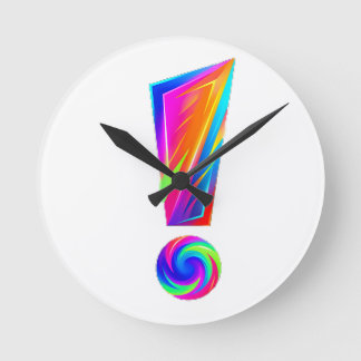 Horloge Ronde Oreiller jeté double face point d'exclamation Ques
