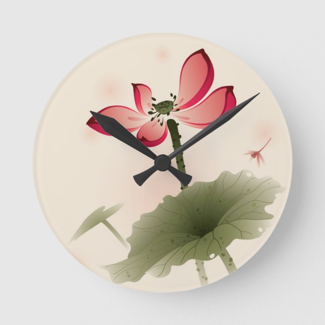 Horloge Ronde Oriental Lotus (Recto)