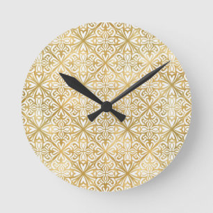 Horloge Ronde Orné Doré