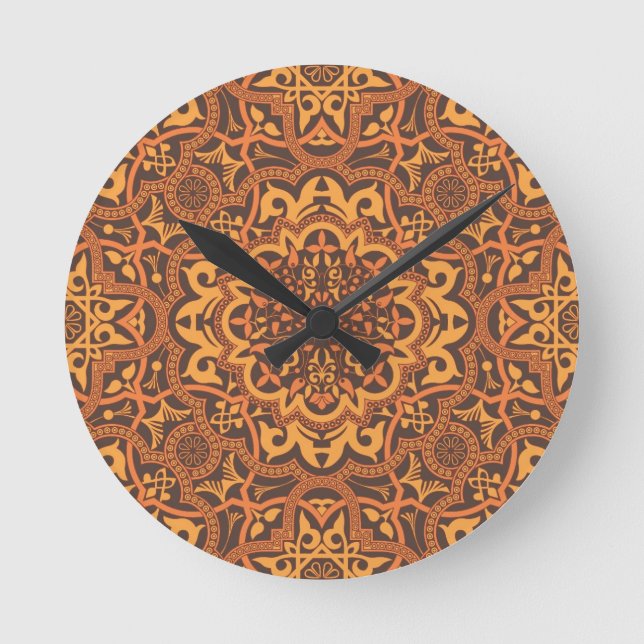 Horloge Ronde Ornement arabe élégant (Recto)
