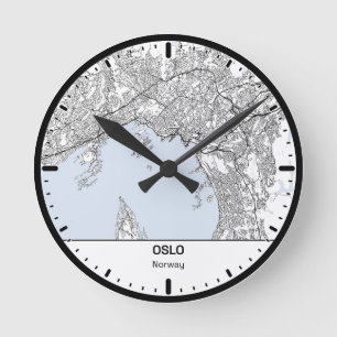 Horloge Ronde Oslo Clock City Line Art