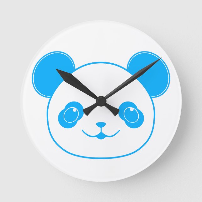 Horloge Ronde Ours bleu Kawaii Panda (Recto)