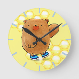 Horloge Ronde Ours de miel doux