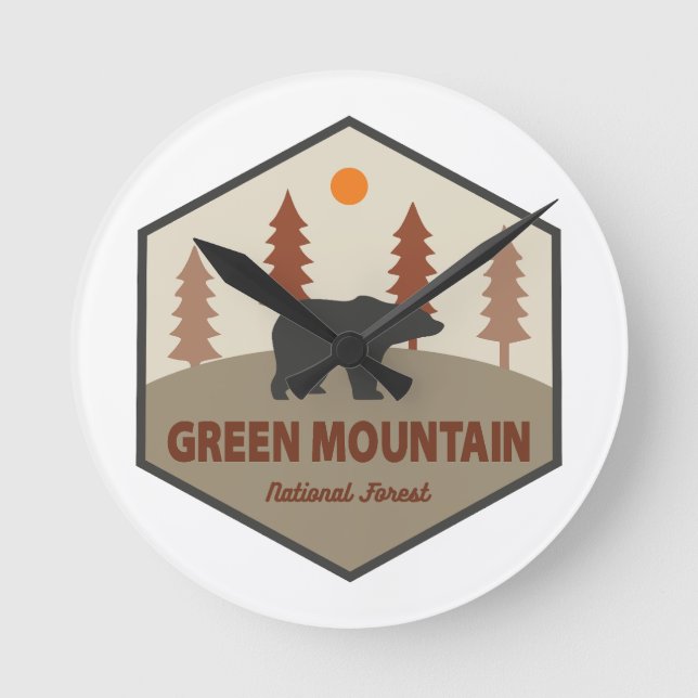 Horloge Ronde Ours forestier national de Green Mountain (Recto)