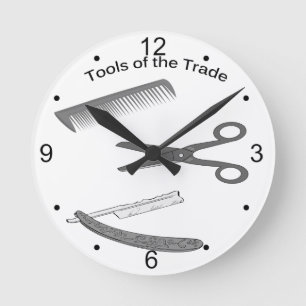 Horloge Ronde Outils de coiffeur du commerce