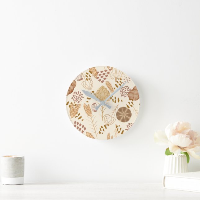 Horloge Ronde Pain et orge d'art, beige (Maison)
