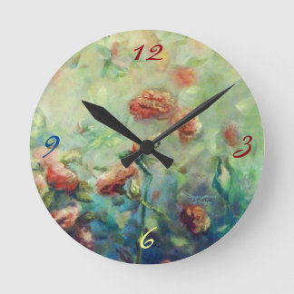 Horloge Ronde Painted Roses wall clock