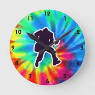 Horloge Ronde Paix, Amour, Guitares