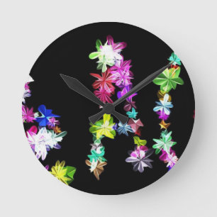 Horloge Ronde "PAIX" dans l'art des fleurs Imprimer