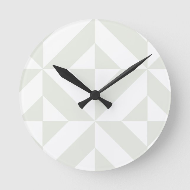 Horloge Ronde Pale Gray Geometric Deco Cube Pattern (Recto)