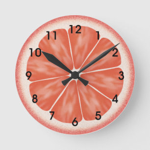 Horloge Ronde Pamplemousse Citrus Fruit Slice