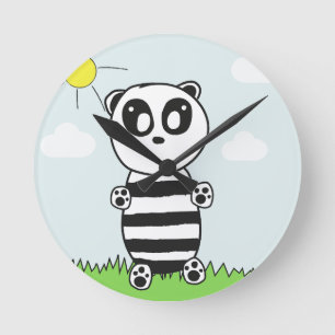 Horloge Ronde Panda Kids