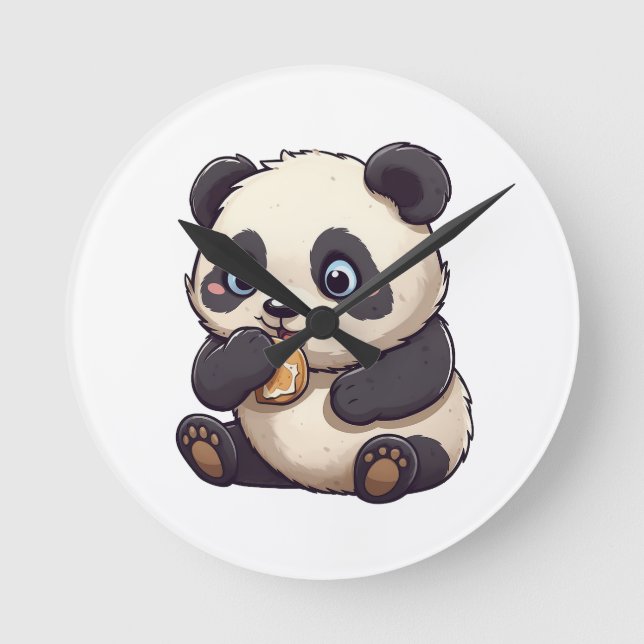 Horloge Ronde Panda mange un biscuit (Recto)
